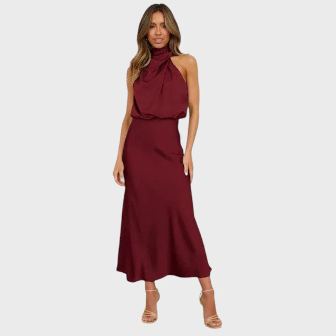 Benthe | Midi Dress with Off-The-Shoulder Design