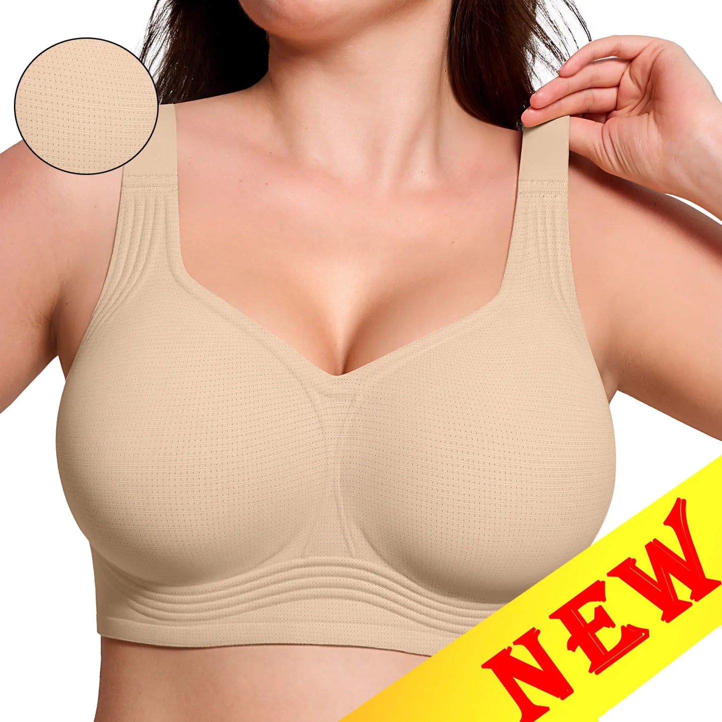 OEAK Womens Jelly Bras Full Coverage Wireless Supportive Bra Push up plus Size Comfort Soft No Underwire Seamless Comfortable Wireless T-Shirt Everyday Bras Wings