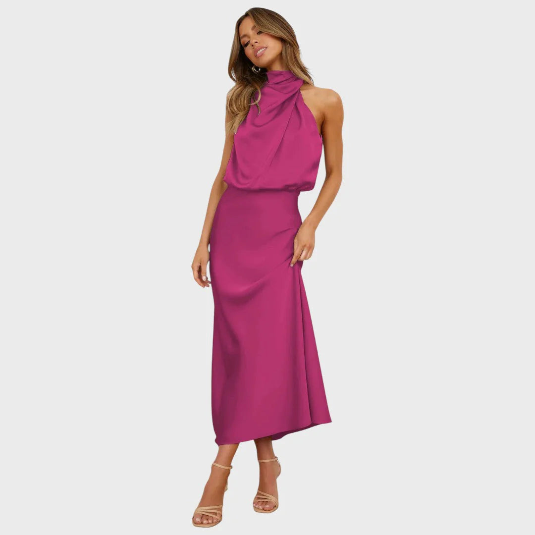 Benthe | Midi Dress with Off-The-Shoulder Design