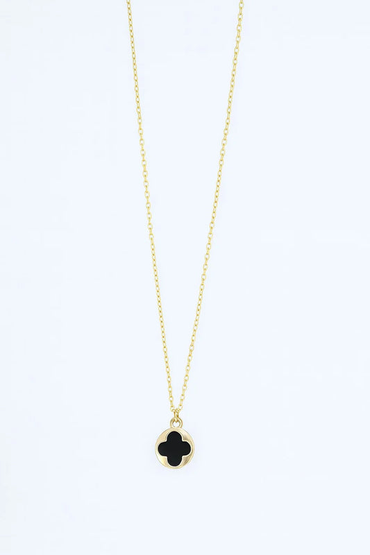 Stainless Steel Black Clover Gold Necklace for Women
