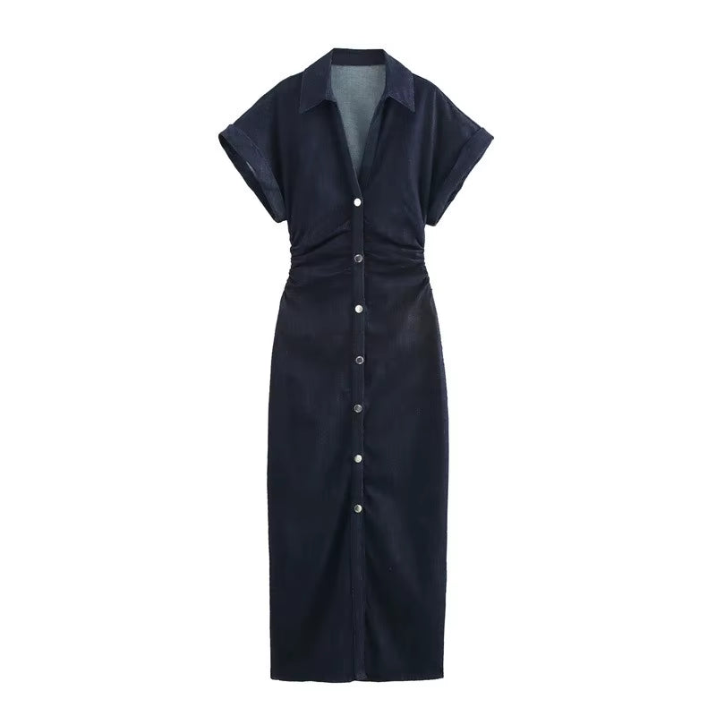 New Long Dresses 2025 Woman Fashion Summer Single Breasted Slim Fit Denim Skirts Women'S Clothing Top