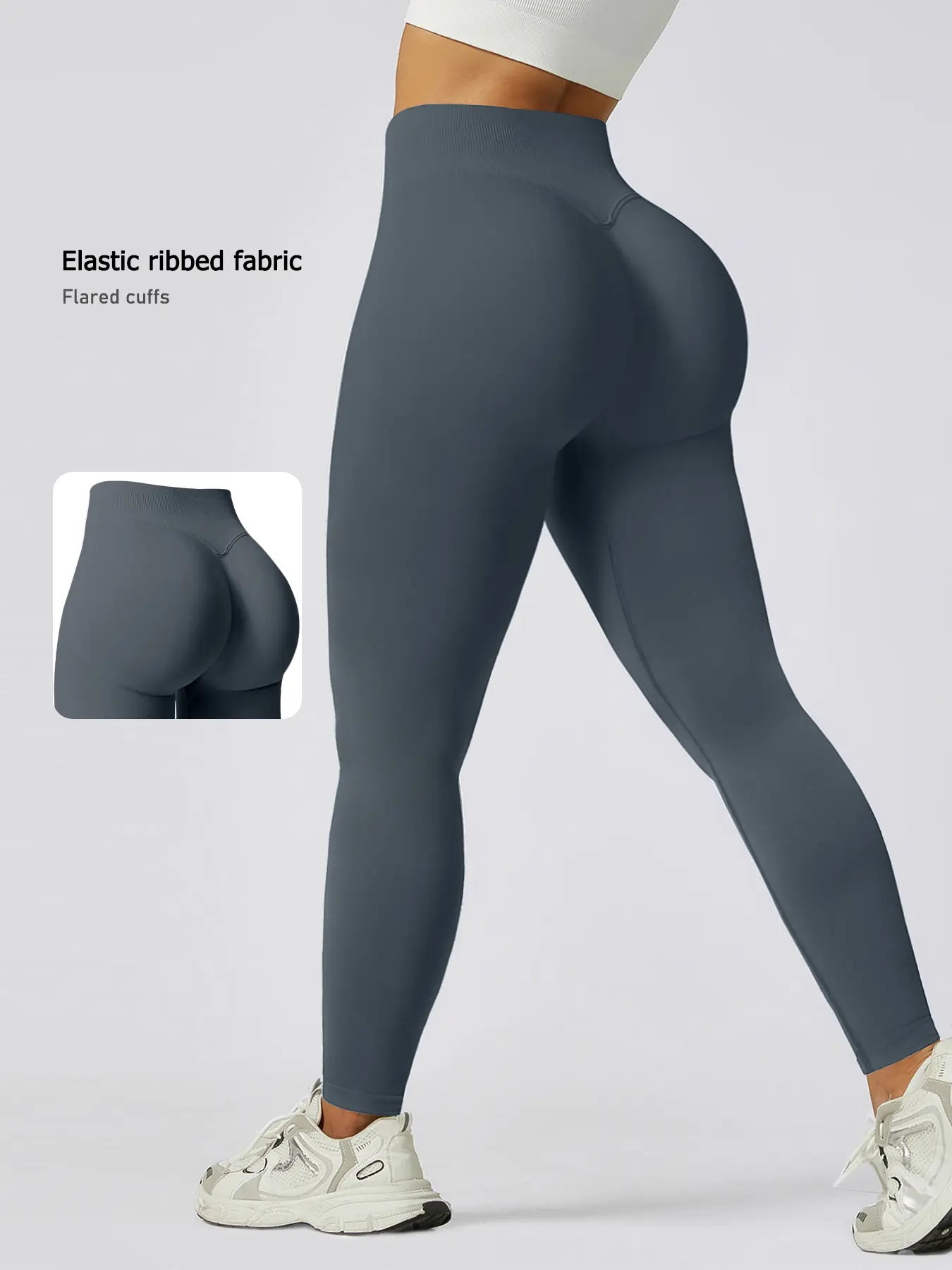 Women'S Seamless High-Waisted Sporty Leggings, Gym Fitness Leggings, Tight-Fitting Knit Fabric, Butt-Lifting Yoga Pants for All Seasons, Seamless Workout Leggings