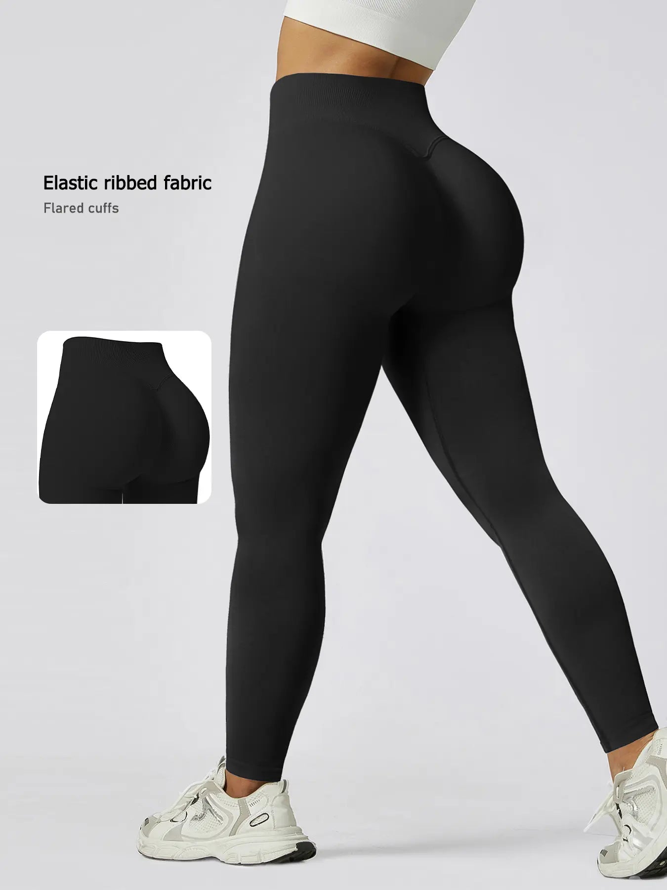 Women'S Seamless High-Waisted Sporty Leggings, Gym Fitness Leggings, Tight-Fitting Knit Fabric, Butt-Lifting Yoga Pants for All Seasons, Seamless Workout Leggings