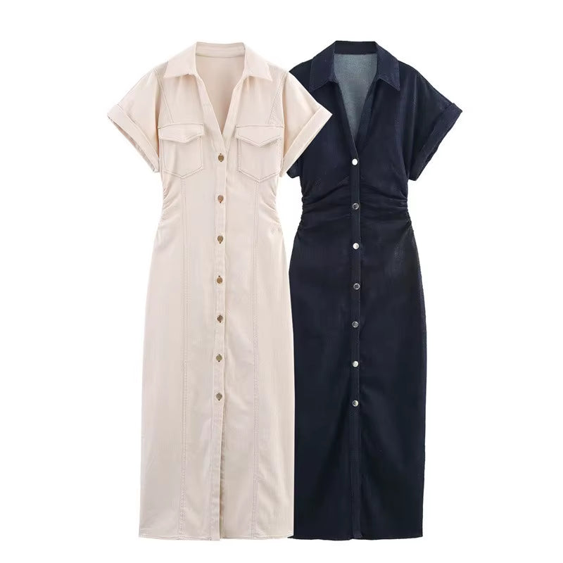 New Long Dresses 2025 Woman Fashion Summer Single Breasted Slim Fit Denim Skirts Women'S Clothing Top