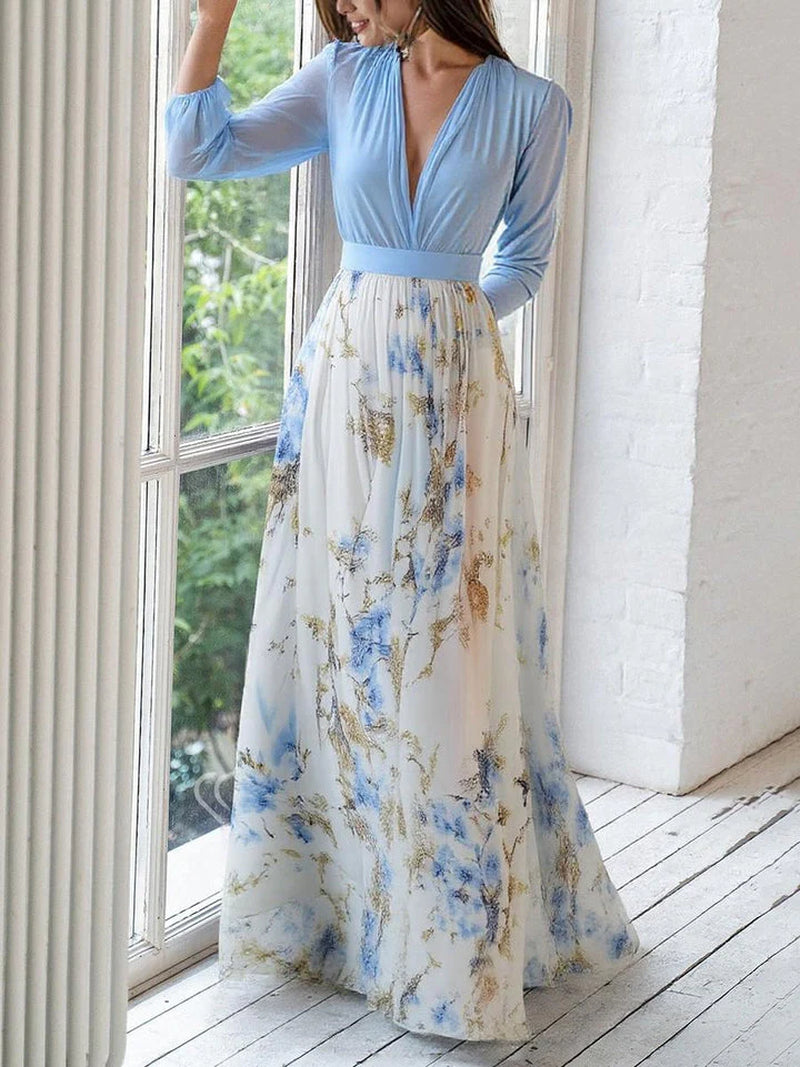 Lysandra™ | Robe Longue À Imprimé Floral Délicat