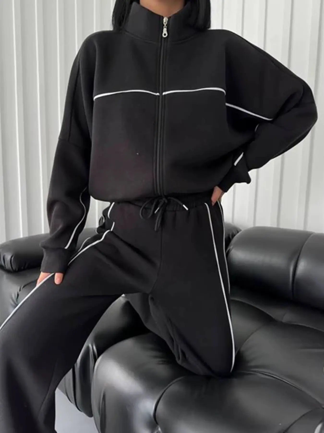 Women'S Sports Sweatshirt Long Pants Set, Casual Sportswear for Women, Comfortable & Stylish for Daily Wear, Athleisure Wear Set