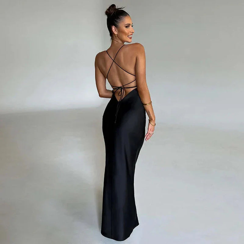 Einfache Maxi-Kleid Mit Seitenschlitzen – Nayla
