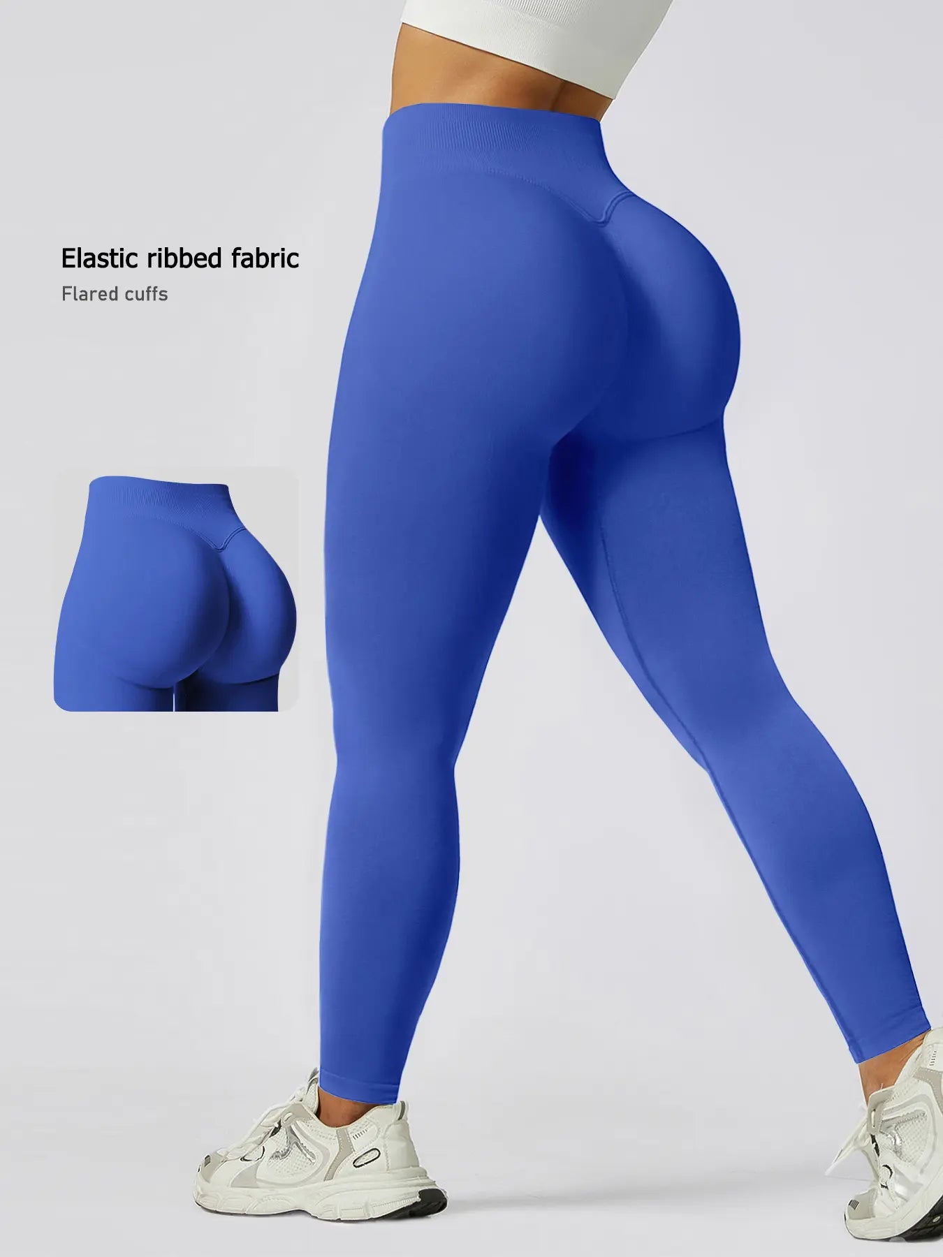 Women'S Seamless High-Waisted Sporty Leggings, Gym Fitness Leggings, Tight-Fitting Knit Fabric, Butt-Lifting Yoga Pants for All Seasons, Seamless Workout Leggings