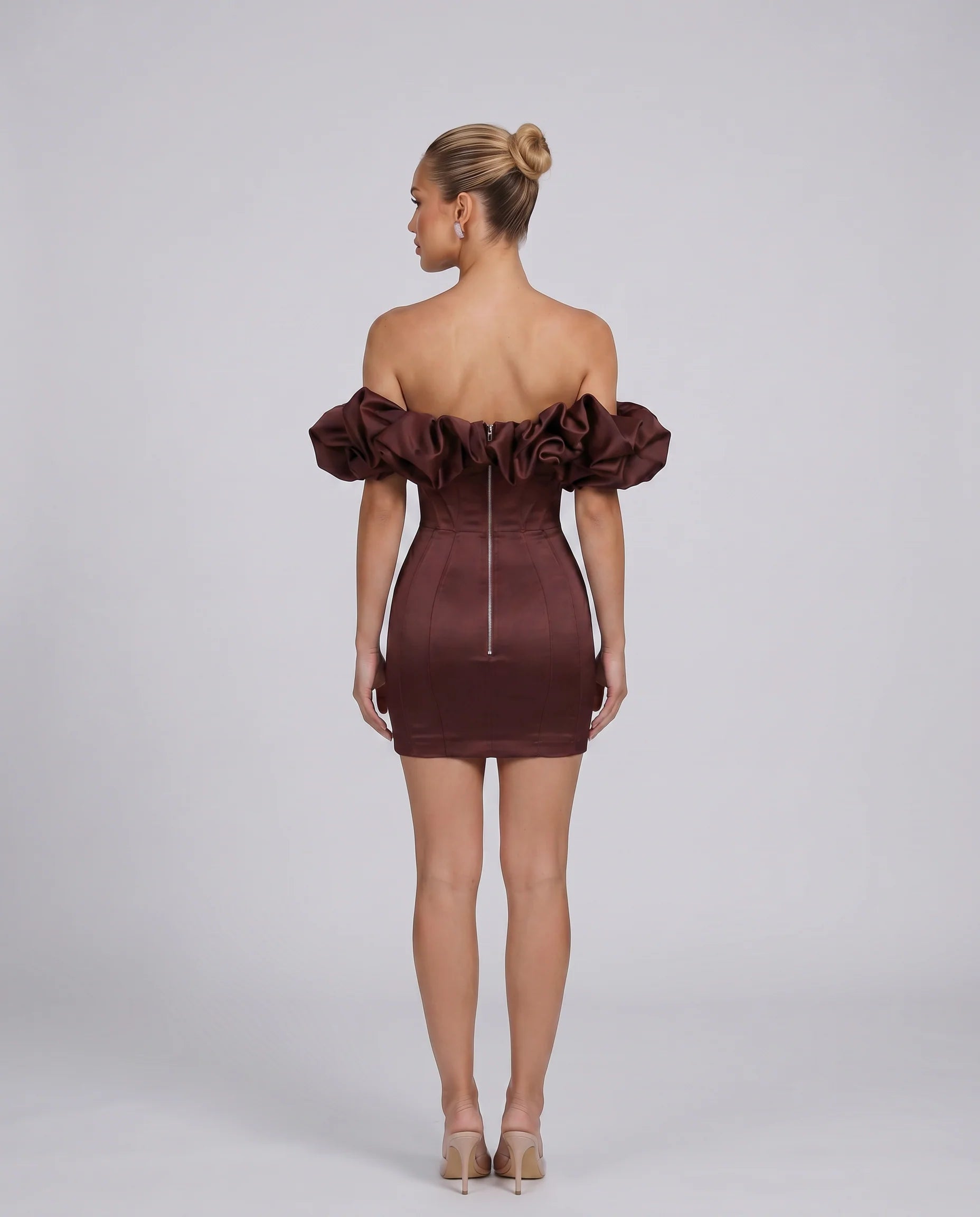 Hazel | Mini Dress with Off-Shoulder Ruffle Bodice