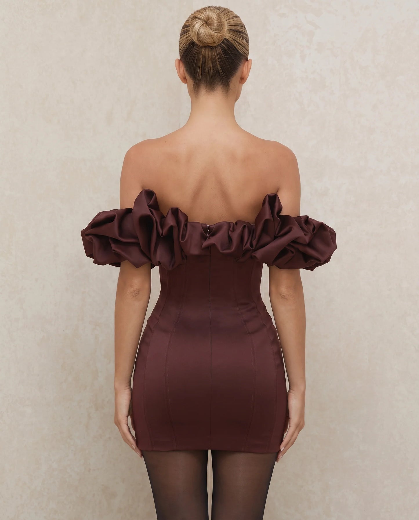 Hazel | Mini Dress with Off-Shoulder Ruffle Bodice