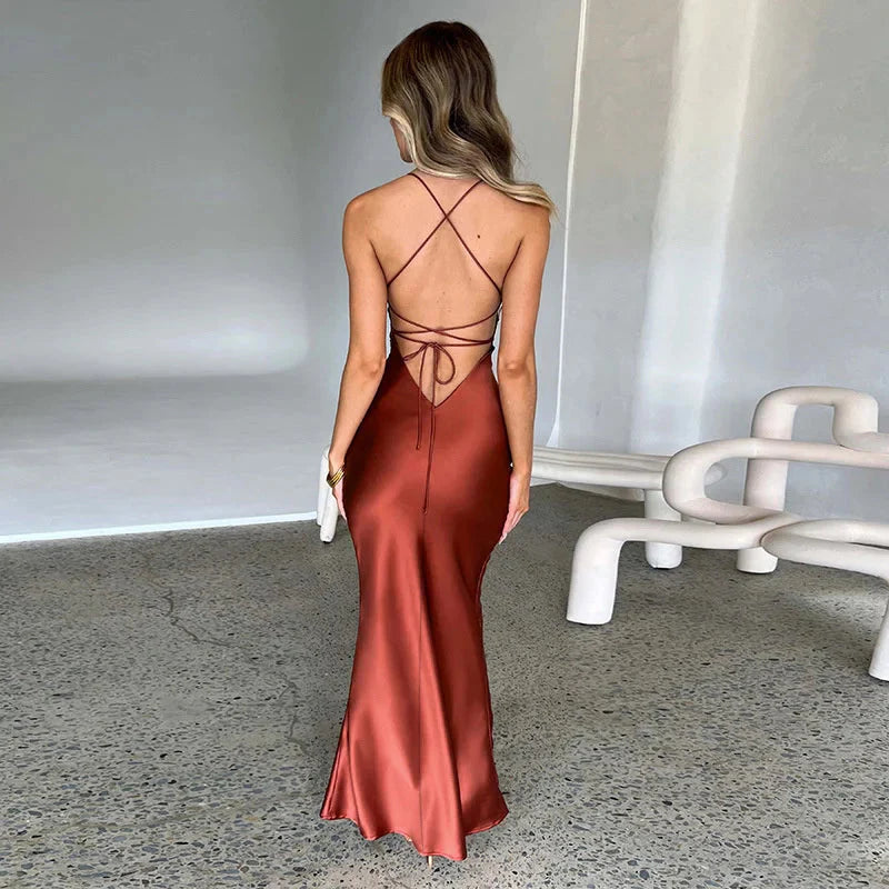 Einfache Maxi-Kleid Mit Seitenschlitzen – Nayla