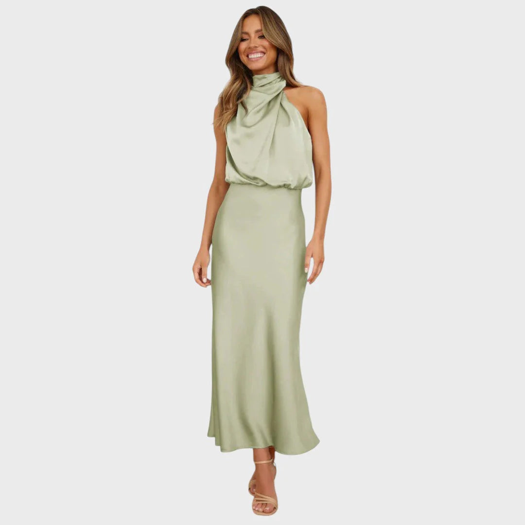 Benthe | Midi Dress with Off-The-Shoulder Design