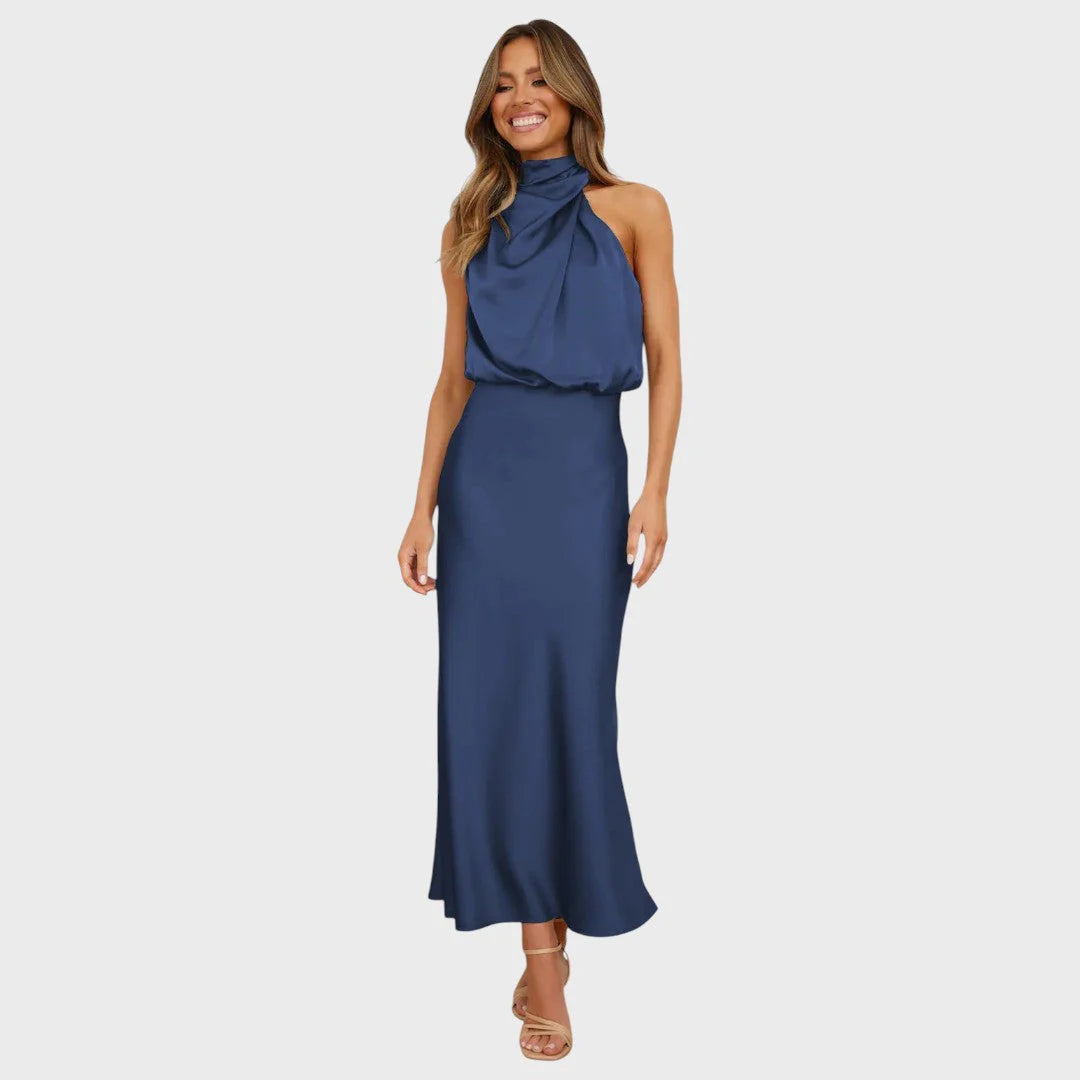 Benthe | Midi Dress with Off-The-Shoulder Design