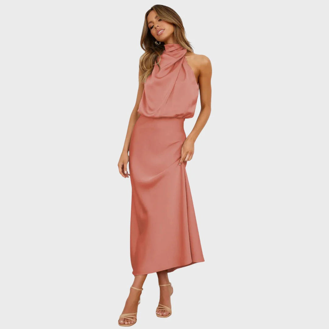 Benthe | Midi Dress with Off-The-Shoulder Design