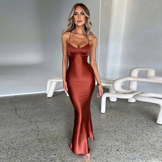 Einfache Maxi-Kleid Mit Seitenschlitzen – Nayla